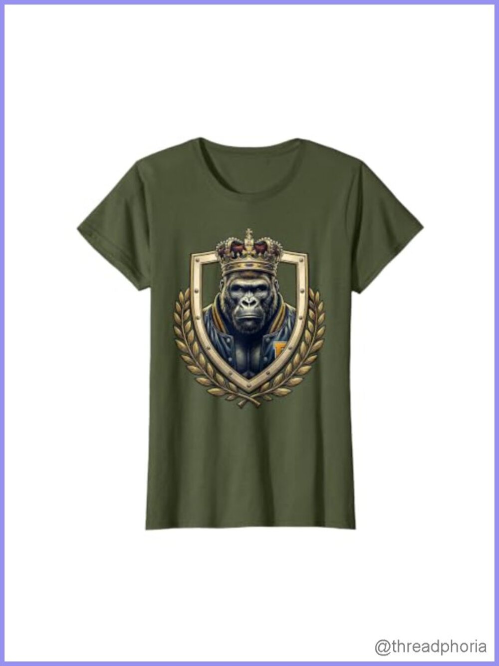 Mademark Novelty Graphic T-Shirt Retro Gorilla Varsity Tee